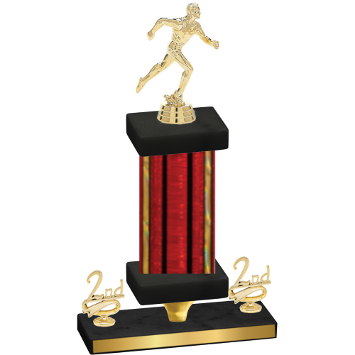 Premium Single Red Glacier Second Place Running Trophy