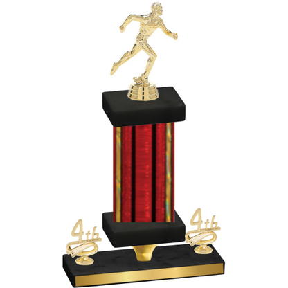 Premium Single Red Glacier Fourth Place Running Trophy