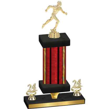 Premium Single Red Glacier Year Running Trophy