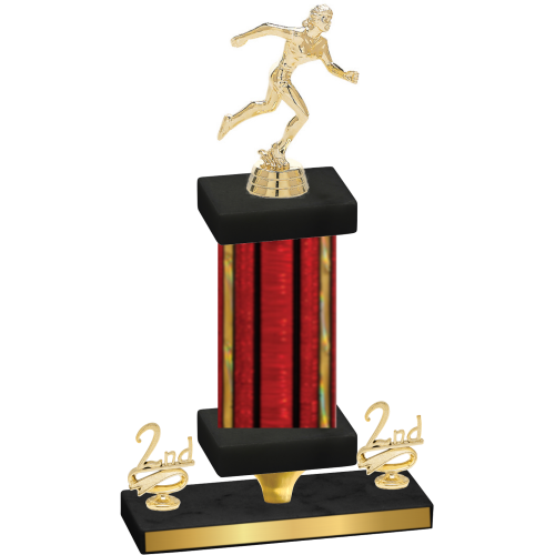 Premium Single Red Glacier Second Place Running Trophy