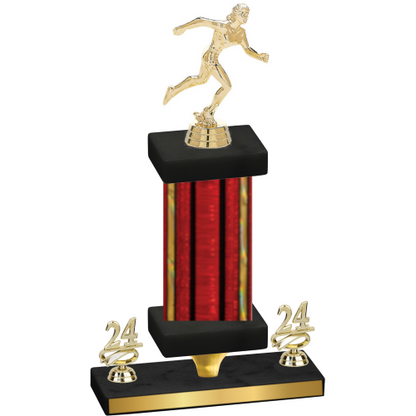 Premium Single Red Glacier Year Running Trophy