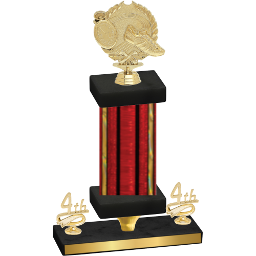 Premium Single Red Glacier Fourth Place Running Trophy