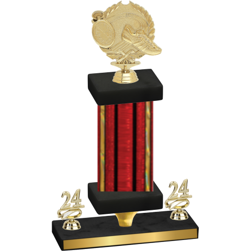 Premium Single Red Glacier Year Running Trophy