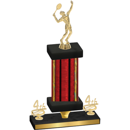 Premium Single Red Glacier Fourth Place Tennis Trophy