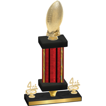 Premium Single Red Glacier Fourth Place Football Trophy