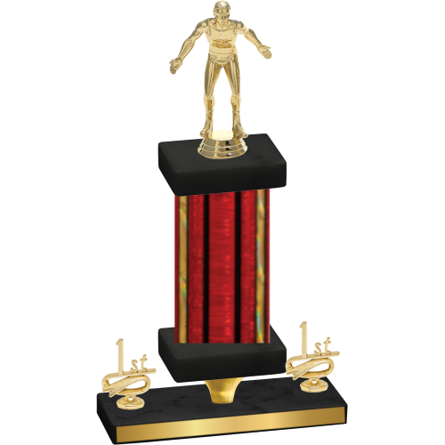 Premium Single Red Glacier First Place Wrestling Trophy