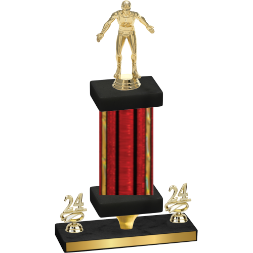 Premium Single Red Glacier Year Wrestling Trophy