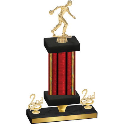 Premium Single Red Glacier Second Place Bowling Trophy