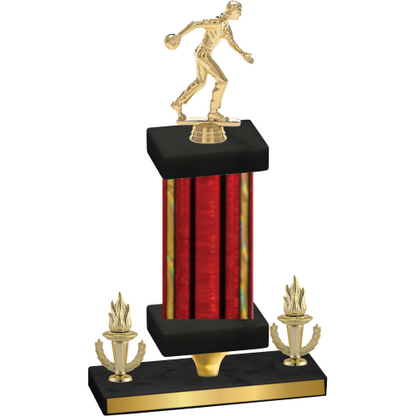 Premium Single Red Glacier Victory Bowling Trophy