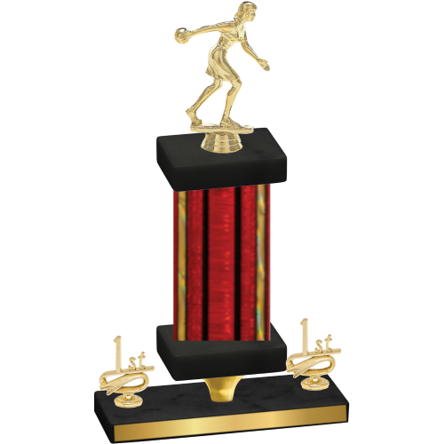 Premium Single Red Glacier First Place Bowling Trophy