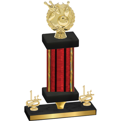 Premium Single Red Glacier First Place Bowling Trophy