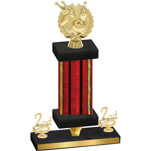 Premium Single Red Glacier Second Place Bowling Trophy