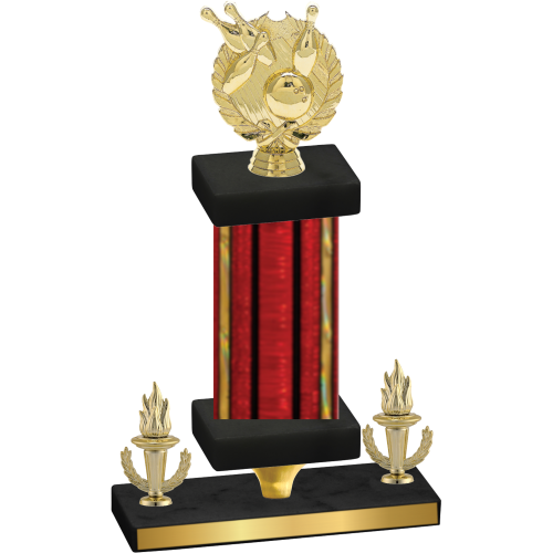 Premium Single Red Glacier Victory Bowling Trophy