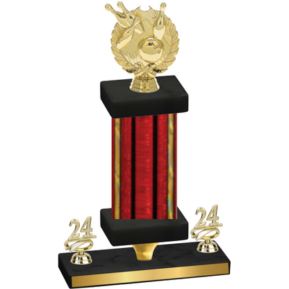 Premium Single Red Glacier Year Bowling Trophy