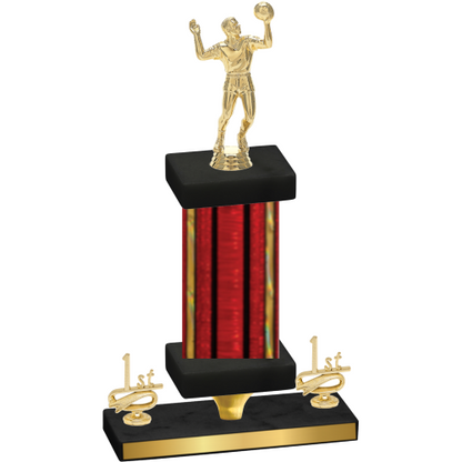 Premium Single Red Glacier First Place Volleyball Trophy