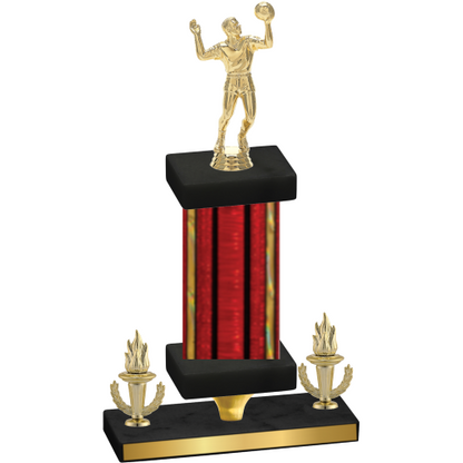 Premium Single Red Glacier Victory Volleyball Trophy