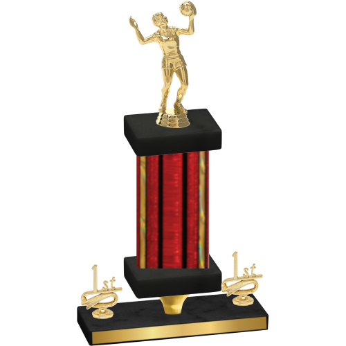 Premium Single Red Glacier First Place Volleyball Trophy