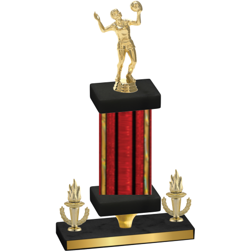 Premium Single Red Glacier Victory Volleyball Trophy