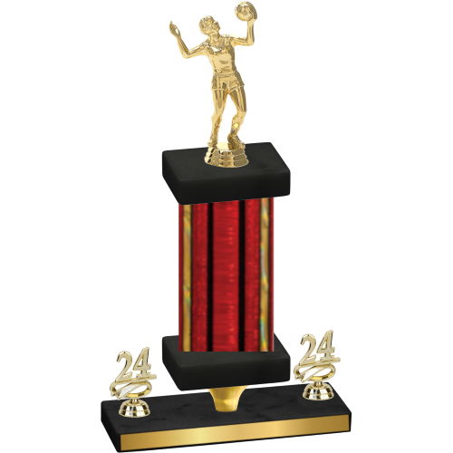 Premium Single Red Glacier Year Volleyball Trophy