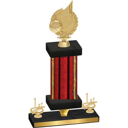 Premium Single Red Glacier First Place Volleyball Trophy