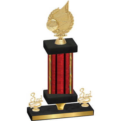 Premium Single Red Glacier Third Place Volleyball Trophy