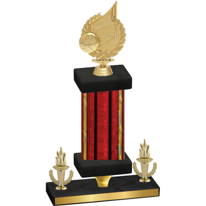 Premium Single Red Glacier Victory Volleyball Trophy