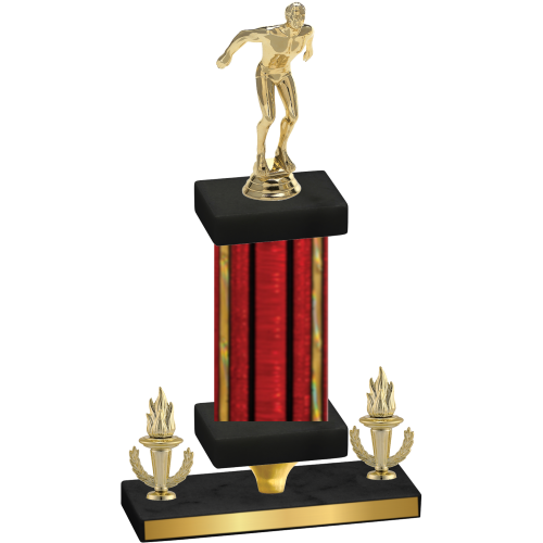 Premium Single Red Glacier Victory Swimming Trophy