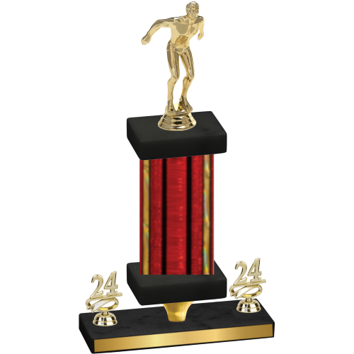 Premium Single Red Glacier Year Swimming Trophy