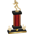 Premium Single Red Glacier Third Place Football Trophy