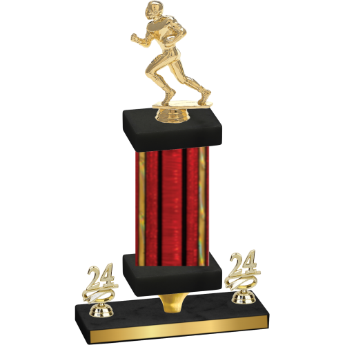 Premium Single Red Glacier Year Football Trophy