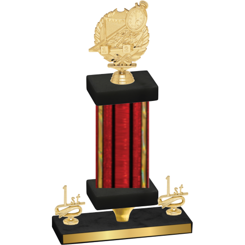 Premium Single Red Glacier First Place Swimming Trophy