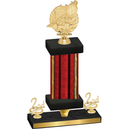 Premium Single Red Glacier Second Place Swimming Trophy