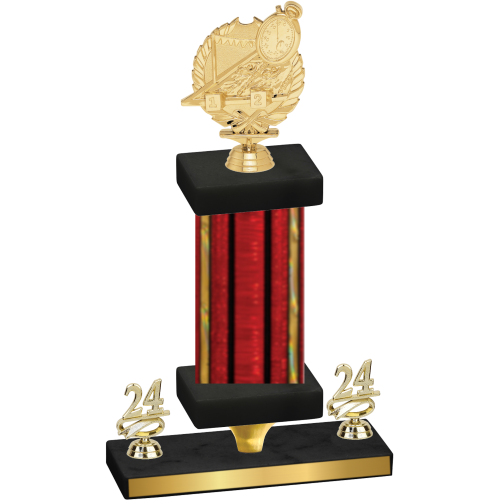 Premium Single Red Glacier Year Swimming Trophy