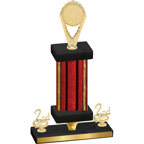 Premium Single Red Glacier Second Place Insert Trophy