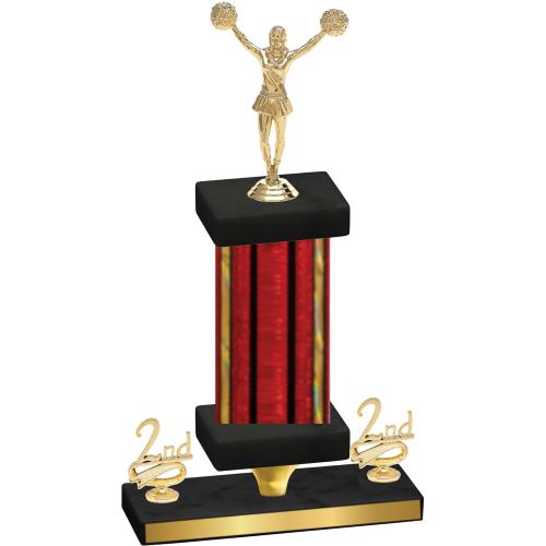 Premium Single Red Glacier Second Place Cheerleading Trophy