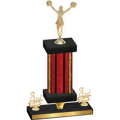 Premium Single Red Glacier Third Place Cheerleading Trophy