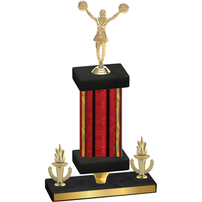 Premium Single Red Glacier Victory Cheerleading Trophy