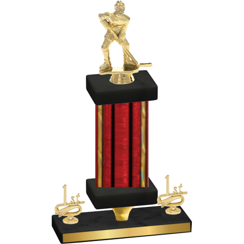 Premium Single Red Glacier First Place Hockey Trophy