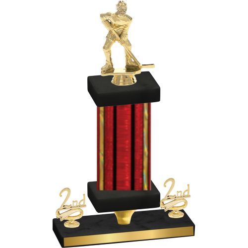 Premium Single Red Glacier Second Place Hockey Trophy