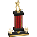 Premium Single Red Glacier Fourth Place Hockey Trophy
