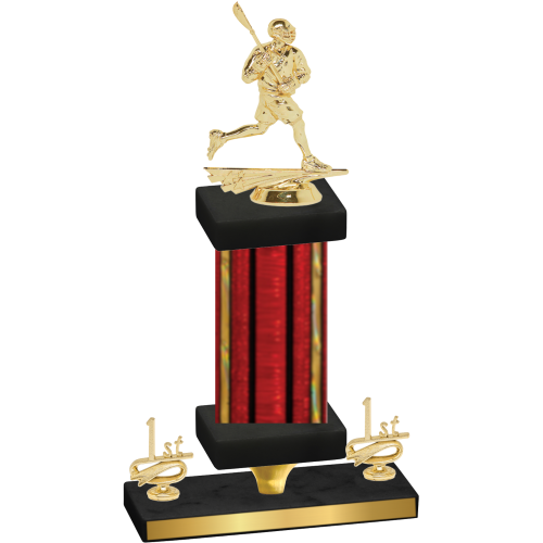 Premium Single Red Glacier First Place Lacrosse Trophy