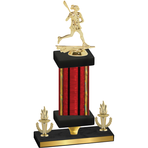 Premium Single Red Glacier Victory Lacrosse Trophy