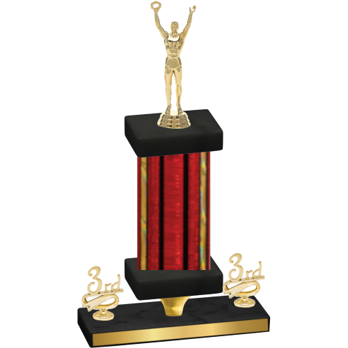 Premium Single Red Glacier Third Place Victory Trophy