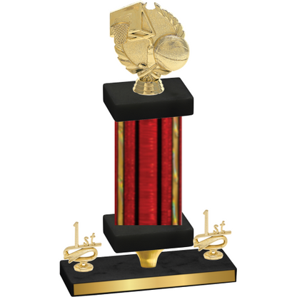 Premium Single Red Glacier First Place Basketball Trophy