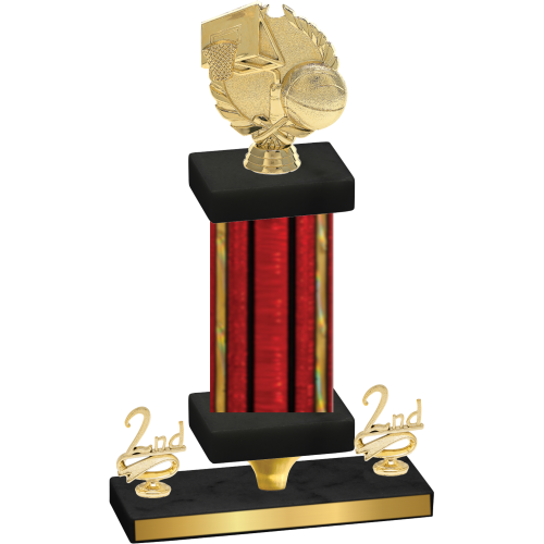 Premium Single Red Glacier Second Place Basketball Trophy