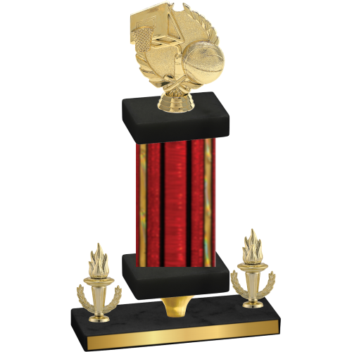 Premium Single Red Glacier Victory Basketball Trophy