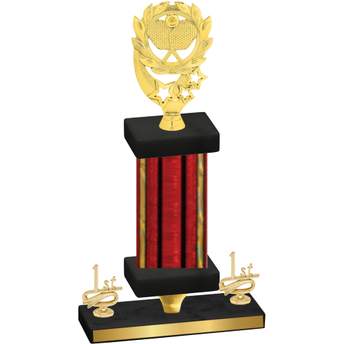 Premium Single Red Glacier First Place Pickleball Trophy