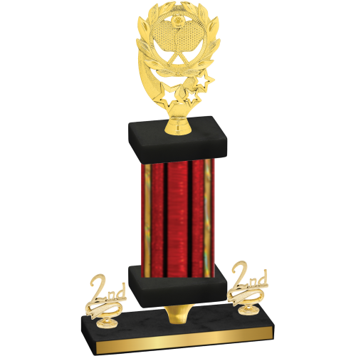 Premium Single Red Glacier Second Place Pickleball Trophy