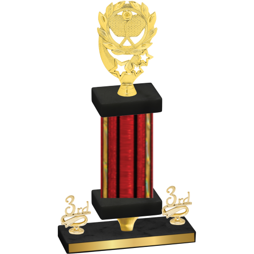 Premium Single Red Glacier Third Place Pickleball Trophy