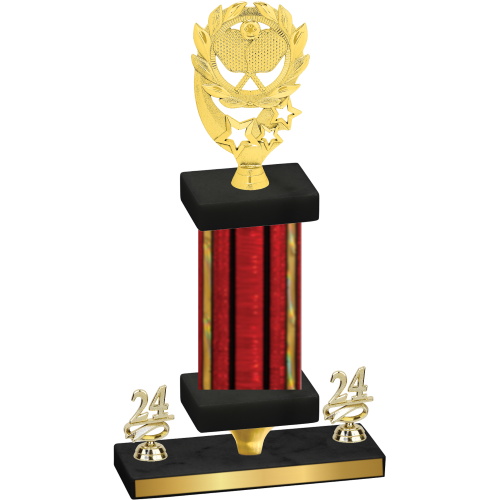 Premium Single Red Glacier Year Pickleball Trophy